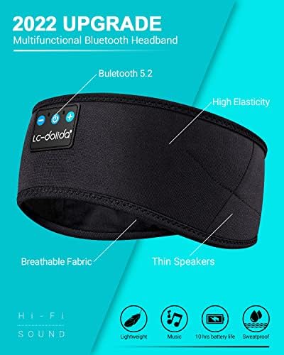 LC-dolida Aludni Fejhallgató Bluetooth Fejpánt, Vezeték nélküli Fejhallgató Fejpánt, alvómaszk, Bluetooth Vékony HD Sztereó