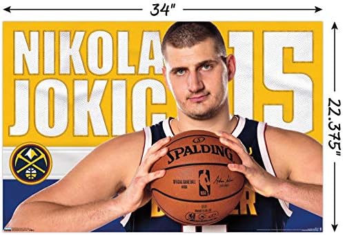 Tendenciák a Nemzetközi NBA-Denver Nuggets - Nikola Jokic 19 Fali Poszter, 22.375 x 34, keret nélküli Változat