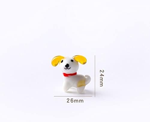 REBABA Kézzel készített Mini Puppy Kézzel Fúvott Üveg Díszek Miniatűr Kutya Figura Asztali Dekoráció Kreatív Aranyos Gyűjtők Ajándékok,