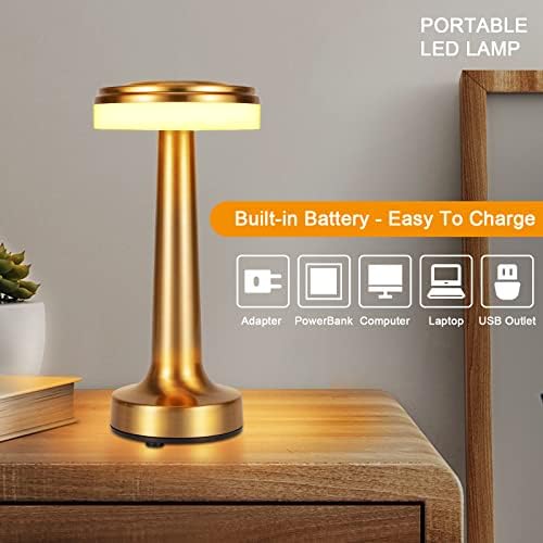SmileCome Touch Vezérlés asztali Lámpa, Szabályozható 3-Szintek a Fényerő Éjszakai Fény, Hordozható LED-es Éjjeli Lámpa, Újratölthető Akkumulátor