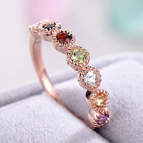2023 Gyönyörű Színes Gyémántok Cirkon Gyűrű a Nők, Eljegyzési Gyűrű, Ékszerek, Ajándékok, jó Fiú Gyűrűk (Rose Gold, 10)