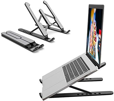 VodTiuKia Laptop Állvány, Hordozható Összecsukható Szellőző Asztali Laptop Tartó,Multi-Szög Beállítása Univerzális Állítható Ergonómikus