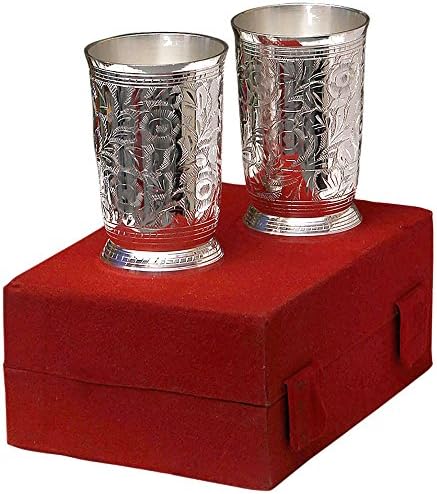 Jaipur Ace-Bevonatú Réz Víz Szemüveg Készlet 2 Db (Abs00007) Ezüst