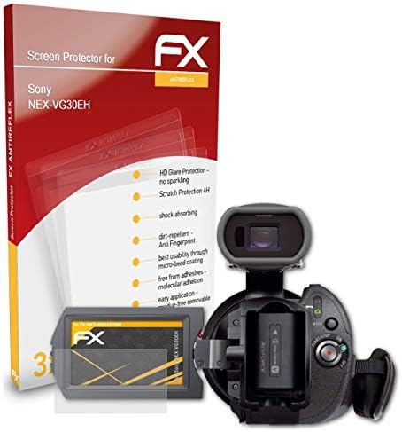 atFoliX képernyővédő fólia Kompatibilis Sony NEX-VG30EH Képernyő Védelem Film, Anti-Reflective, valamint Sokk-Elnyelő FX Védő Fólia (3X)