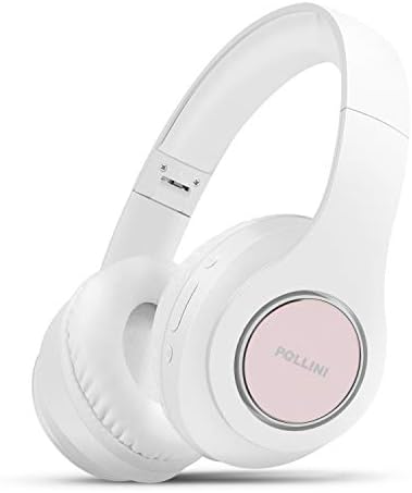 pollini Bluetooth Fejhallgató Át Fül, Vezeték nélküli Fülhallgató V5.0 6 EQ Mód, Puha Memória-Fehérje Fülvédő, valamint Beépített Mikrofon iPhone/Android