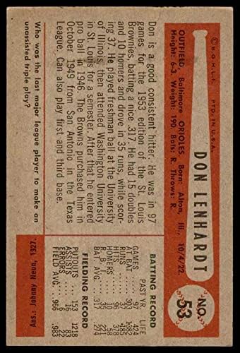 1954 Bowman 53 MINDEN Nem Lenhardt Baltimore Orioles (Baseball Kártya) (Mező Avg a .966/.983 volt A/1B) VG/EX Orioles