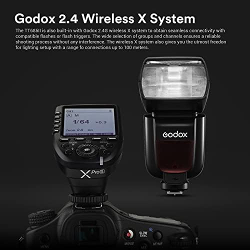 Godox TT685II-C TT685IIC Speedlite Vaku Canon, HSS 1/8000s GN60 2.4 G Wireless Flash Speedlight a Godox X2T-C-TTL Vezeték nélküli Vaku