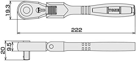 HANG RH2FHX 1/4 - Meghajtó 72 Fogak Extra Hosszú (222mm) Flex Fejét Ratchet
