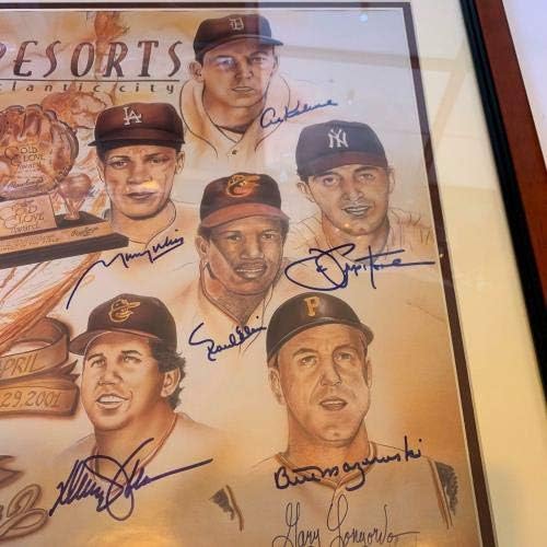 Gyönyörű Arany Kesztyű Nyertesek Klub Aláírt Nagy Litográfia Gary Carter - Dedikált MLB Művészet