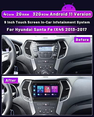 Hikity Android 11 Autó Sztereó 2G+32G Hyundai Santa Fe IX45 2013-2017 a Vezeték nélküli Apple CarPlay Android Auto,9 Hüvelykes