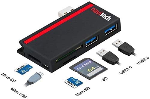 Navitech 2 az 1-ben Laptop/Tablet USB 3.0/2.0 HUB Adapter/Micro USB Bemenet SD/Micro SD Kártya Olvasó Kompatibilis A Lenovo Chromebook