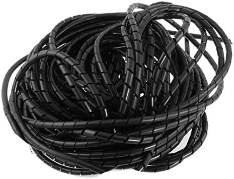 Copapa 21M 68 Ft PE Fekete Polietilén Spirál Wire Wrap Cső PC Kezelése Kábel 6 mm 1/4 a Számítógép Kábel, Autó, Cable (Dia 6MM-Length21M,