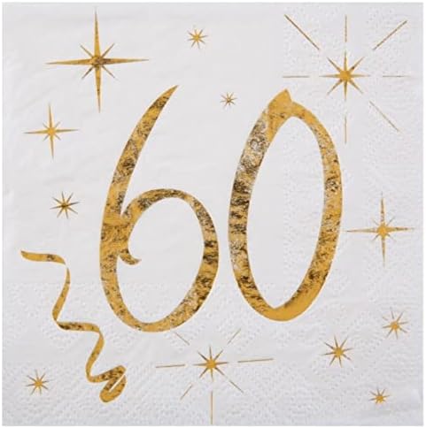 Arany 60 Születésnapi Party Pack a Tányért, Szalvétát, a Csészéket, a 60-ik Születésnapját Edények, 60 Parti Dekoráció, Arany 60 Party Szett