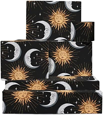 KÖZPONTI 23 Égi Csomagolópapír - 6 Lap Galaxy Ajándék Wrap s Kategória - a Nap, a Hold Ajándékok - Fekete Csomagolópapír, a