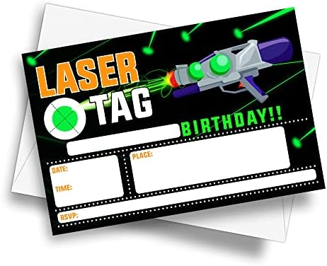 DETIHO 4 x 6 a Lézerrel, Korcsolyázás, Szülinapi Parti Meghívó Kártya, Borítékok - Laser Tag Party Kellékek - Töltse ki A Stílus-Meghívó