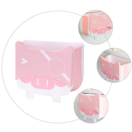 Alipis 3pcs Műanyag Kuka Rózsaszín Háztartási Mini Fali Haza Auto Szervező Szemét Kocsi Szemetet Wc Papír Hulladék Összecsukható