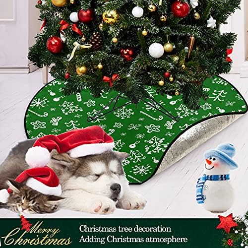 visesunny Boldog Karácsonyt Fa Candy Cane Zöld karácsonyfa Alátét Fa áll Szőnyeg Padló Protector Nedvszívó Fa Állvány Tálca