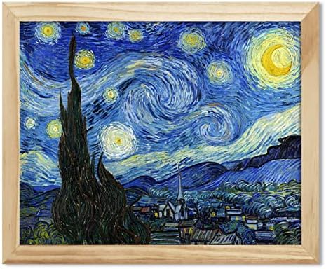 Van Gogh Vászon Wall Art: Csillagos Éjszaka Festmény, Kép, Híres Művészeti Reprodukció Keretes Nyomtatás Nappali, Hálószoba lakberendezési