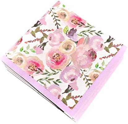 40-ct 10x10 3-Rétegű Papír Sping Nyári Virágos Ital Szalvéta | Rózsaszín Virágos Montázs | Decoupage Szalvéta | Tavaszi-Nyári Virágos