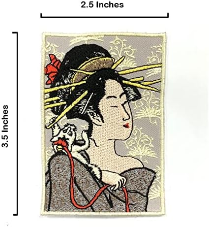 Egy-EGY 2 DB Csomag a Gésa Hímzett Javítás+Japán Zászló Bross, Japán Női Portré Jelvény, DIY Tartozékok Foltok, Gésa, Javítás, Tökéletes