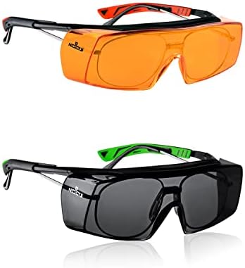 NoCry Kék Fény Blokkoló Át Szemüveg, védőszemüveg, Narancssárga Anti-Köd karcálló Lencsék; ANSI Z87.1 & Színezett Át-Spec Biztonsági