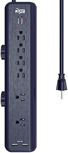 KMC 6-Outlet túlfeszültségvédő elosztó Bilincs Mount 7 Méter Kábel 2.4. A 2-Port USB-Töltő Állomás ...