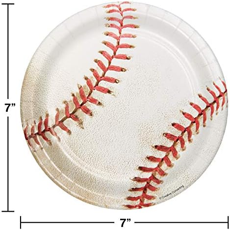 Kreatív Átalakítása 8 Gróf Sport Fanatikus Baseball-Erős Stílus Papír Ebéd Lemezek, 7, Fehér