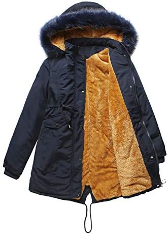 MtsDJSKF Női Meleg Téli Sűrűsödik Kabát Kapucnis Outwear Kabát Szőrme' Bélelt Kapucnis Kabát, Puha, Hosszú Ujjú Kabátok, Trench