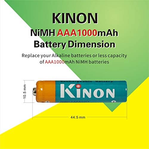 Kinon AAA Újratölthető Akkumulátorok Ni-Mh 1,2 V 1000mAh (12 Db) a Vezeték nélküli Telefon, Elektromos Skála Távoli Vezeték nélküli