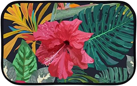 Vantaso Puha Fürdő Lábtörlő Szőnyeg Kézzel Rajzolt Trópusi Virágok, Levelek, Csúszásmentes Dootmat Bejegyzés Szőnyeg Fürdőszoba,