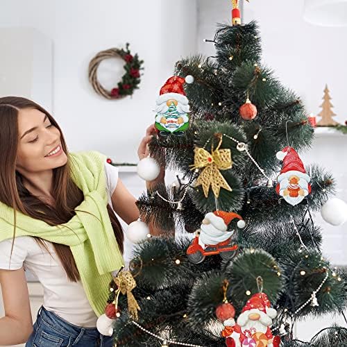 Putuo Dekoráció, karácsonyfa, Nyakörv, Ezüst Csomag | Készlet 8 Gnome Dekoráció