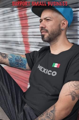 ShirtBANC Férfi Mexikói Foci Póló Mexikói Zászló Tee para La Cultura, S-3XL