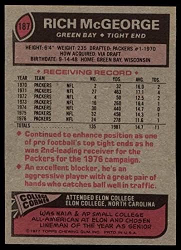 1977 Topps 187 Gazdag McGeorge Green Bay Packers (Foci Kártya) NM Packers Elon