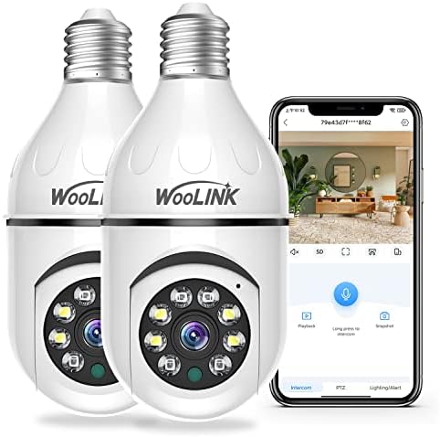 WOOLINK 2DB Izzót Biztonsági Kamera 3MP Kamera Izzó 2,4 GHz-es Vezeték nélküli WiFi 360 Fokos Haza Villanykörte Kamera, éjjellátó,