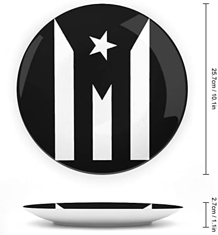 Puerto Rico Fekete Zászló Büszkeség porcelán Díszítő Lemez Függőleges Állvány, Kerámia Dísztárgyak, Kézműves Családi Nappali Konyha