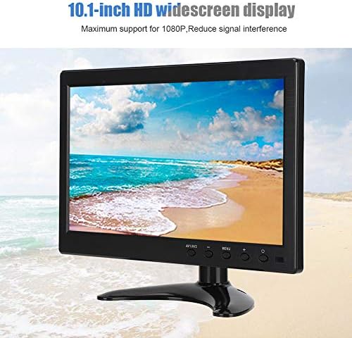 10.1 hüvelykes HD 1080P Gaming Monitor, Szélesvásznú Kijelző TFT LCD Monitor Alap Mount &Távirányító Támogatás HDMI/VGA/BNC/AV Bemenet, PC/Laptop