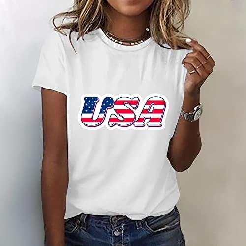 Női Felsők Alkalmi Elegáns Negyedik július Hazafias Ing Függetlenség Napja Laza Amerikai Zászló Nyomtatás Póló
