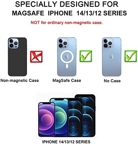 HALLEAST Mágneses Telefon Gyűrű Jogosultja Kompatibilis MagSafe iPhone Tartót Markolat【Cserélhető, a Vezeték nélküli Töltés】 Csere