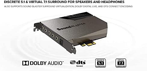 Creative Sound Blaster AE-7 a Hi-Res Belső PCIe hangkártya, Quad-Core Processzor, 127dB DNR ESS SABRE-osztály 9018 DAC, Xamp Diszkrét