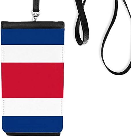 Costa Rica Nemzeti Zászló Észak-Amerikai Ország Phone Wallet Pénztárca Lóg Mobil Tok Fekete Zseb