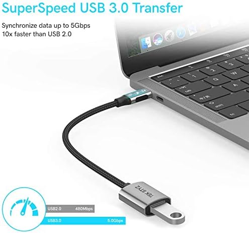 Tek Styz USB-C USB 3.0 Adapter Kompatibilis Dell XPS 14z-L212X OTG Típus-C/PD Férfi USB 3.0 Női Converter. (5Gbps)