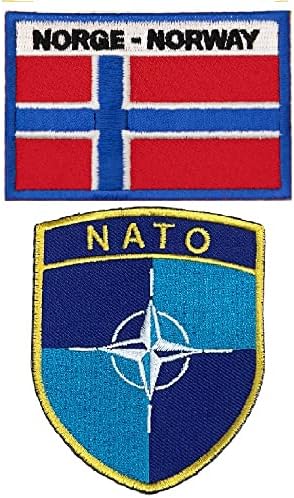 Egy-EGY Bombázó Dzseki NATO Háború Varrni a Javítás + Norvég Zászló Hímzett Javítás, Tartós Javítás, Tengeri Patch Dzseki, Ing, Karszalagot