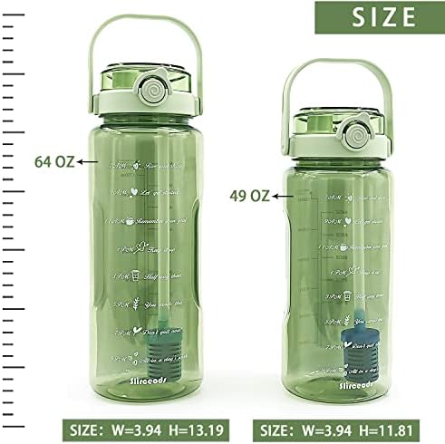 Slirceods nagy üveg vizet,64oz Zöld üveg vizet a szűrő,világos, fél liter szűrt víz palackok,64oz víz üveg szalma - BPA Mentes