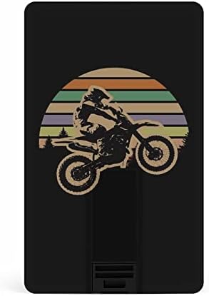 Retro Dirt Bike Motocross Versenyző Naplemente Hitelkártya USB Flash Meghajtók Személyre szabott Memory Stick Kulcs, Céges Ajándék, Promóciós