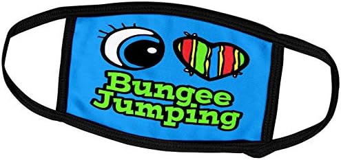 3dRose Fényes Szem, Szív, Szeretem a Bungee Jumping - Arcát Takaró (fc_105913_3)
