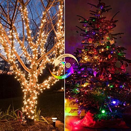 4 Csomag Karácsonyi String Fények, elemes, 8 Módok, Időzítő, Távirányító 17.7 Méter 50 LED-es színváltó Vízálló Mini Világítás