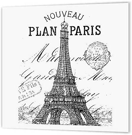 3dRose ht_110389_3 Nouveau Paris Vintage Eiffel-Torony, Vas-a hőátadás, 10, 10