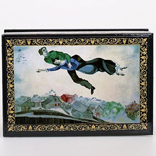 Gyönyörű Fa Lakkozás Doboz Tároló a Város Felett (a Chagall) Nagy Ajándék Nőknek