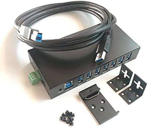 COMMFRONT Ipari USB 3.0 7-Port Hub; Támogatja az adatátviteli sebesség akár 5Gbps; Deivers akár 900mA Downstream Hatalom