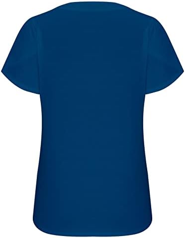 Tavaszi / Nyári Felsők Női 2023 Alkalmi Felsők Stand-Up Gallér Nyomtatás Szirom Rövid Ujjú T-shirt